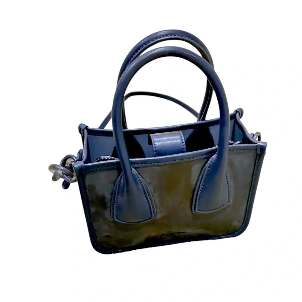Nwot Charles & Keith Navy blue Mini crossbody Bag with Chain Strap convertible